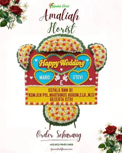 Karangan Papan Bunga Pernikahan di Surokidul